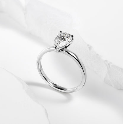 Timeless Pear Solitaire Ring