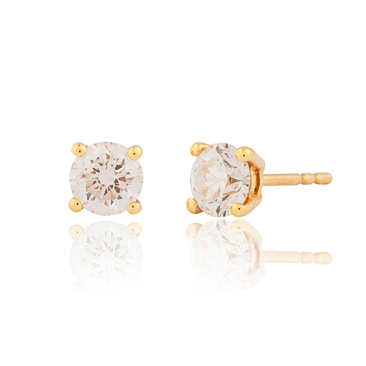 Timeless Round Brilliant Stud Earrings - Lab Editions