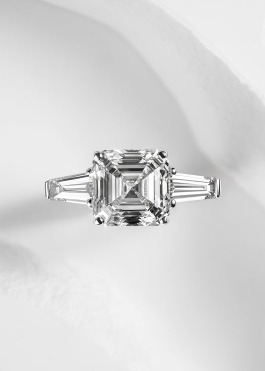 Timeless Asscher and Baguette 3-Stone Ring