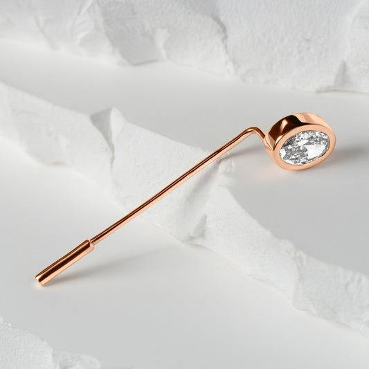 Rose gold oval  diamond lapel pin