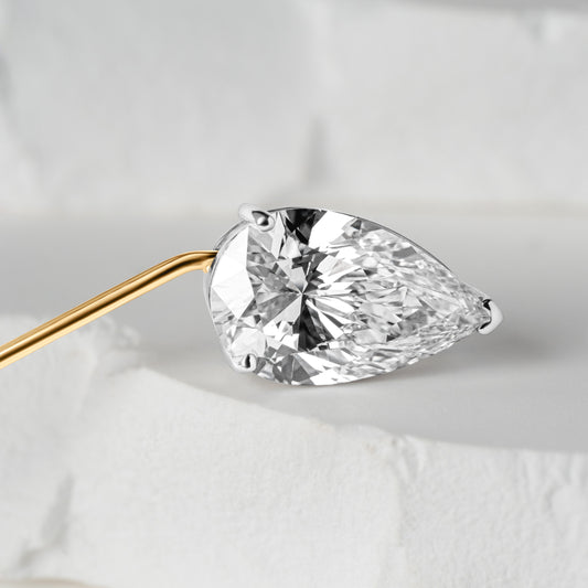 pear cut diamond lapel pin 