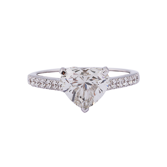 Aetherius Heart Solitaire with Diamond Shank Ring