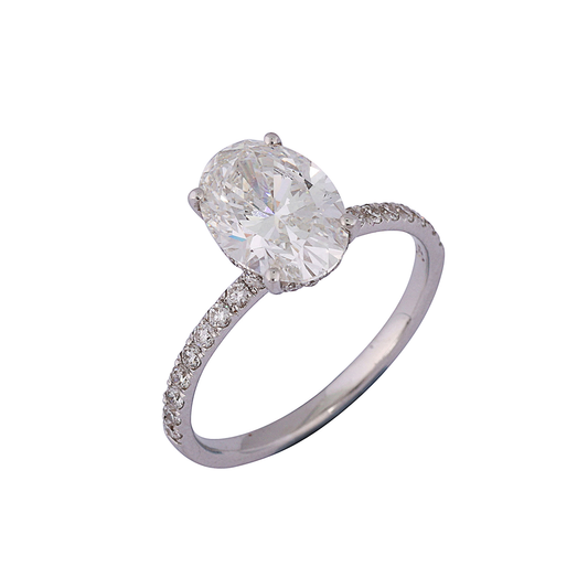 Aetherius Oval Solitaire with Diamond Shank Ring